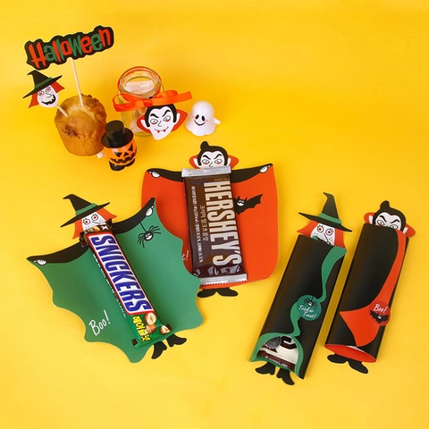 Cartoline In Carta Per Lecca Lecca Halloween Fantasma Vampiro Pipistrello Strega Decorazione Per Caramelle Festa