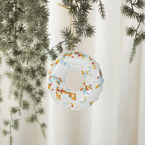 Adornos Navideños De Resina Copo De Nieve Casa De Jengibre Dona Decoración De Árbol Festiva Novedad