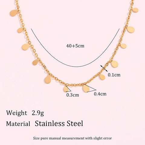 Collana con Pendente a Goccia in Acciaio Inossidabile Placcato Oro 18K Catena Sottile Minimalista Gioielli da Donna Ufficio