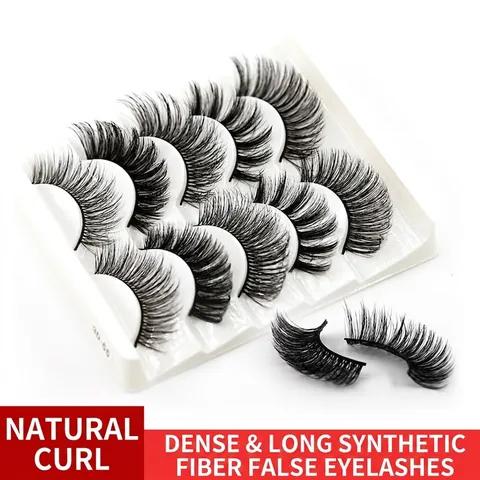 3D Synthetikfaser Falsche Wimpern Dick Lang Wispy Cross Natürlich Lockig Handgefertigt Wiederverwendbar Augen Make-up