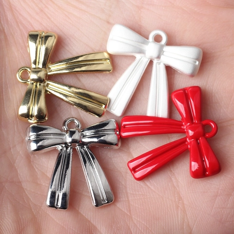 Bowknot Pendant Charms Zinc Alloy Colorful Painted For DIY Jewelry Making Bracelet Necklace Simple Fashion