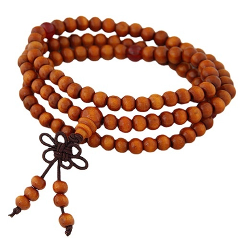 Bracelet Perles De Prière Bouddhistes Bois Multicouche Nœud Chinois Bois Parfumé Style Ethnique Méditation Bijoux Unisex