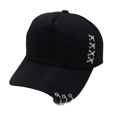 Cappellino Da Baseball In Cotone Da Donna Con Anelli In Metallo E Borchie A Forma Di X Stile Punk Streetwear Cappello Sole