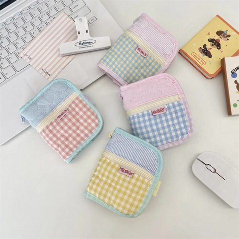 Quaderno Ad Anelli In Tessuto Trapuntato Motivo A Cuore E Quadretti Diario Ricaricabile E Pochette Con Cerniera