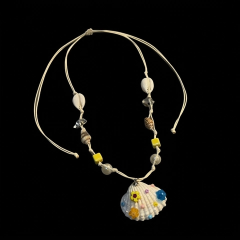 Bohemian Starfish Shell Necklace Wax Rope Beaded Beach Vacation Handmade Jewelry Clavicle Chain For Women