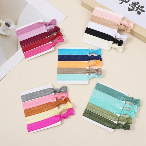 Knotted Elastic Hair Ties Multi Color Soft Fabric Ponytail Holders High Stretch Headbands For Women And Girls