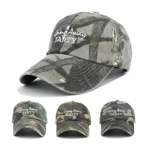 Cappellino Da Baseball In Cotone Mimetico Ricamo Di Lettere Regolabile Stile Lavato Consumato Per Uomini Donne Outdoor Casual