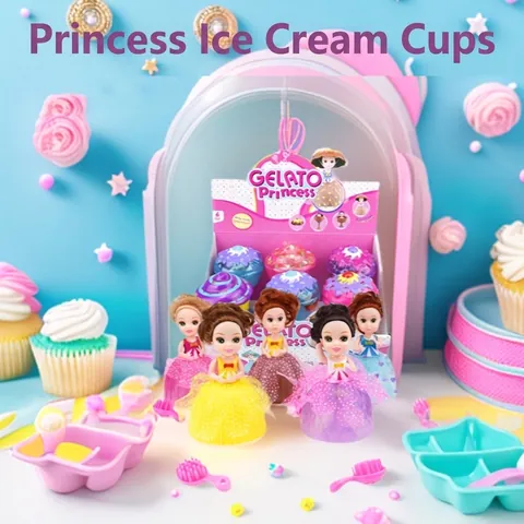 Transformierbare Cupcake Prinzessin Puppe Spielzeug Duftend Magischer Eisbecher Mädchen Rollenspiel Geschenk Kunststoff PVC