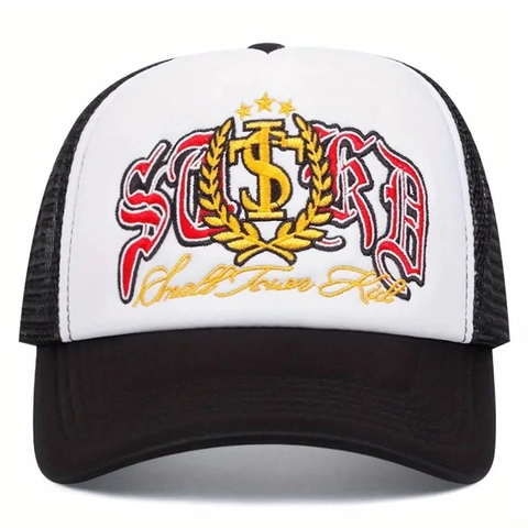 Vintage Trucker Kappe Baumwollnetz Stickerei Small Town Kid Baseball Kappe Verstellbar Outdoor Streetwear Männer Frauen