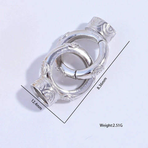 Runder Schmuck Verbindungsverschluss Aus 925 Sterling Silber Mit Wirbelmuster Texturierter Verschluss Für DIY Ketten