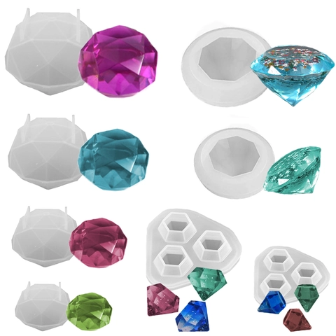 Moule En Silicone En Forme De Diamant Pour La Fabrication De Bijoux En Résine Outil De Coulée De Pierres Précieuses Facettées