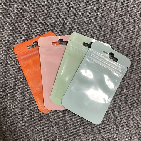 Universal Self-sealing Packaging Bags Multi-color Plastic Ziplock Storage Bags For Jewelry Candy Phone Case Pouch With Hang Hole