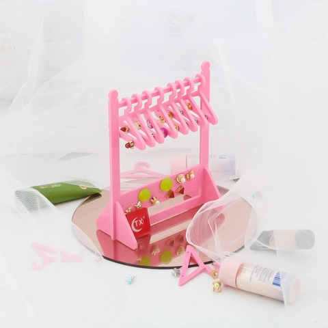 Schmuckständer Acryl Mini Kleiderbügel Form Ohrring Organizer Desktop Ohrstecker Halter Aufbewahrungsregal