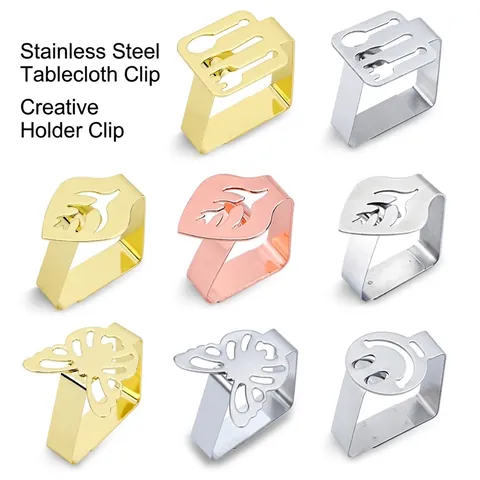 Stainless Steel Tablecloth Clips Flexible Leaf Butterfly Design Non Slip Weights Holders For Picnic Wedding Party