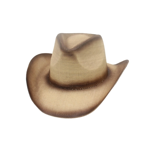 Western Cowboy Straw Hat Wide Brim Sun Protection Breathable Gradient Color Vintage Outdoor Beach Jazz Cap For Men Women