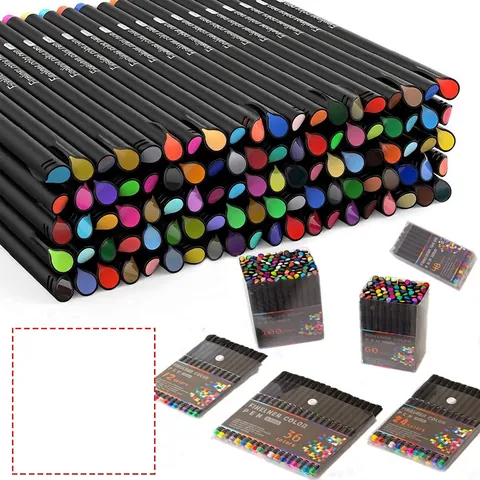 Stylos Feutres De Couleur Pointe Fine Couleurs Assorties Non Toxique Pour Dessin Croquis Journaling