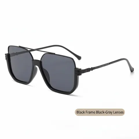 Quadratische Sonnenbrille UV400 Schutz PC Rahmen Harzlinse Vintage Übergroße Brille Für Outdoor Mode Damen Herren