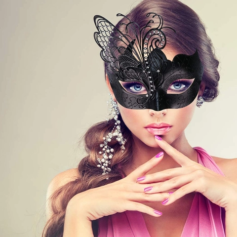 Schmetterling Maskenball Maske Filigran Kunststoff Metall Strass Glitzer Halloween Karneval Party Luxus Venezianische Halbmaske