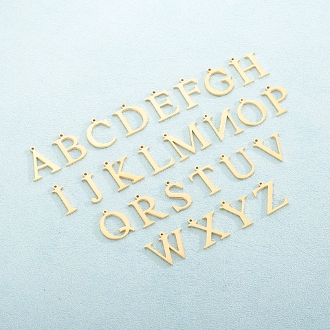 Ciondoli Lettere Iniziali Alfabeto Minimalisti In Acciaio Inossidabile Charms A-Z Per Creazione Gioielli DIY Collana Bracciale
