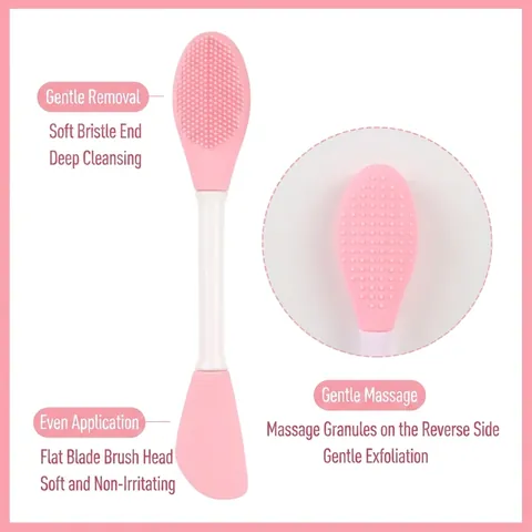 Dual Ended Silicone Face Mask Brush Applicator Facial Cleansing Massage Skin Care Tool Soft Flexible Portable