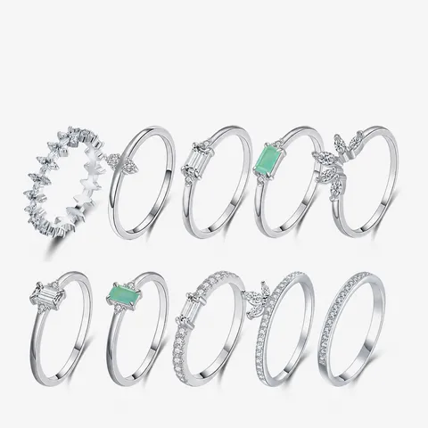 Baguette Marquise Cubic Zirconia Crown Rings 925 Sterling Silver Minimalist Stackable Elegant Jewelry For Women