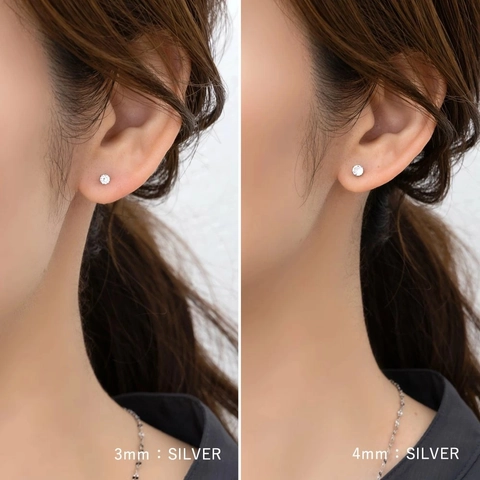 Cubic Zirconia Stud Earrings Titanium Steel 18K Gold Plated Round Cut Claw Setting Shiny Hypoallergenic For Women