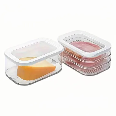 Contenitori Impilabili Per Alimenti Da Frigorifero In Plastica Trasparente Ermetici Per Carne Pesce Resistenti Al Freddo