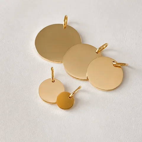 Stainless Steel Round Disc Pendant Mirror Polished Blank Circle Charm With Jump Ring For DIY Necklace Bracelet Jewelry Making