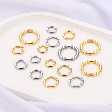 Anneaux De Jonction Sans Soudure Acier Inoxydable Poli Plaqué Or Connecteurs Pour Création De Bijoux DIY Accessoires