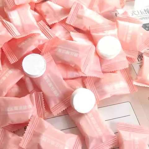 Compressed Towels Disposable Cotton Portable Face Towel For Travel Skin Care Round Coin Shape Individual Packaging
