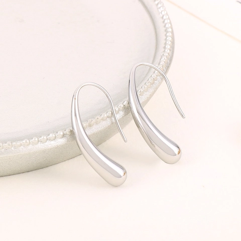 Minimalistische Roestvrijstalen Waterdruppel Haak Oorbellen Voor Dames Elegante Geometrische Traan Hanger Oorbellen