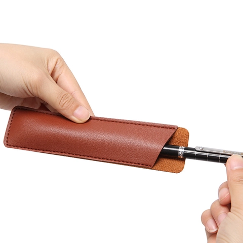 Custodia Penna Astuccio Stilografica Pelle PU Protezione Sottile Portatile Ufficio Affari Minimalista Professionale