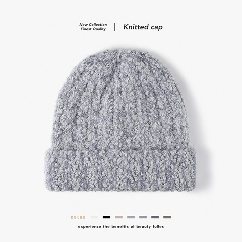 Winter Warm Wool Blend Knitted Beanie Hat Thick Cuffed Windproof Outdoor Fashion For Men Women Unisex