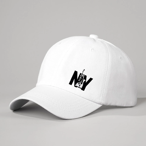 Honkbalpet Polyester Gebogen Rand Verstelbaar NY Print Vrijheidsbeeld Streetwear Sportieve Hoed