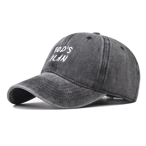 Berretto Da Baseball Ricamato God's Plan Cotone Lavato Vintage Cappello Da Sole Regolabile Uomo Donna