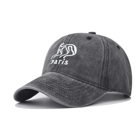 Cappello Da Baseball In Cotone Lavato Ricamato Paris Lettera Distressed Retro Regolabile Cappello Da Sole Uomo Donna