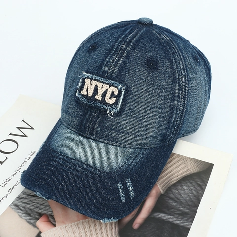 Gorra De Béisbol De Mezclilla Lavada Bordado NYC Retro Streetwear Sombrero De Sol De Algodón Ajustable Hombres Mujeres
