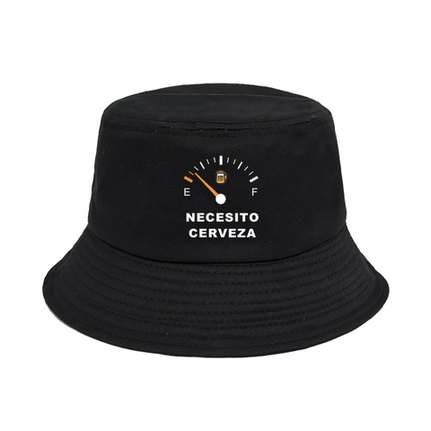 Funny Bucket Hat Cotton Foldable Sun Protection Outdoor Fisherman Cap With Necesito Cerveza Beer Print For Men Women