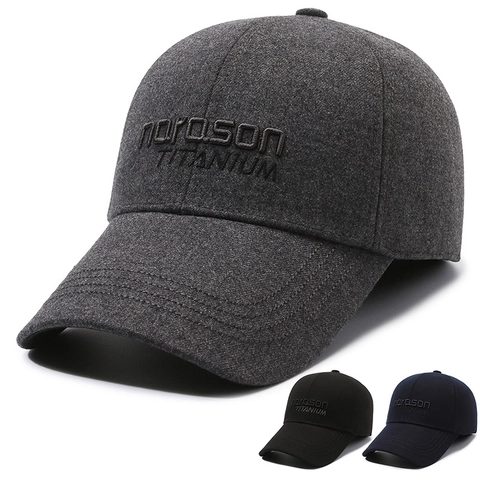 Cappello Da Baseball Invernale Da Uomo Con Paraorecchie Cotone Ispessito Caldo Antivento Lettere Ricamate