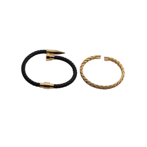 Bracciale Rigido In Acciaio Inossidabile E Pelle Intrecciata Numeri Romani Gioielli A Polsino Aperto Uomo Donna Stile