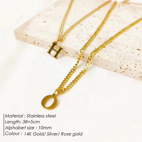 Minimalista Collana Con Pendente a Lettera Alfabeto in Acciaio Inossidabile 316 Impermeabile Senza Scolorimento Oro Argento Gioielli Unisex