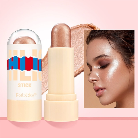 Stick Illuminante Brillantante Crema Impermeabile Lunga Durata Schiarente Viso Lucentezza Metallica Trucco Contorno 3D Donne
