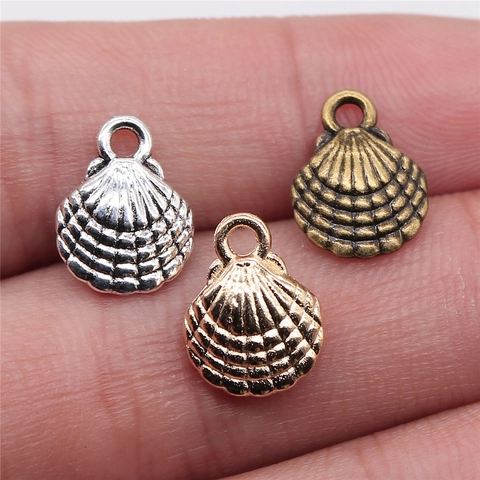 Shell Charms Mini Scallop Alloy Pendants DIY Jewelry Making Accessories For Earrings Bracelets Retro Vintage Style