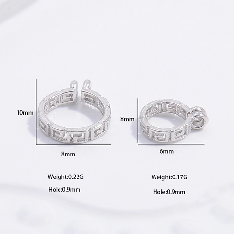 Connettore In Argento Sterling 925 Anelli Aperti Motivo Greco Torsione Per Produzione Di Gioielli DIY Bracciale Collana