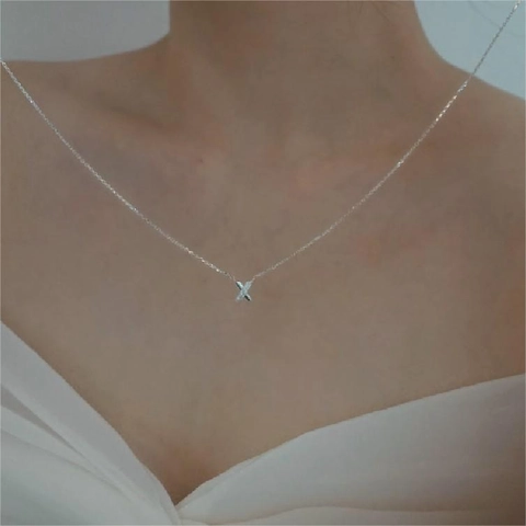 Collana Con Pendente A Croce In Argento Sterling 925 Con Zircone Stile Coreano Minimalista Gioielli Delicati Per Donna