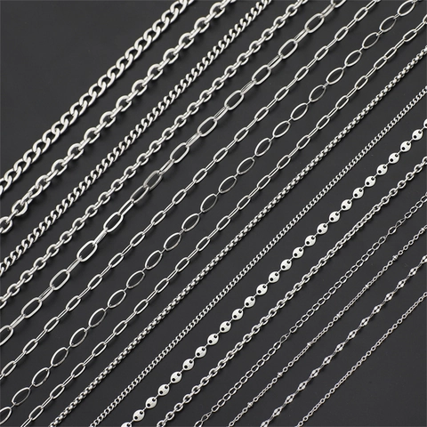 Non Tarnish Stainless Steel Jewelry Making Chains Bulk DIY Necklace Bracelet Findings Various Linking Styles