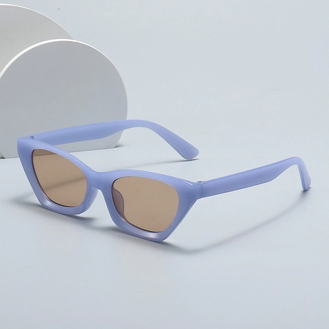 Cat-Eye-Sonnenbrille PC-Rahmen AC-Gläser UV400-Schutz Vintage Kleiner Rahmen Jelly Retro Für Damen