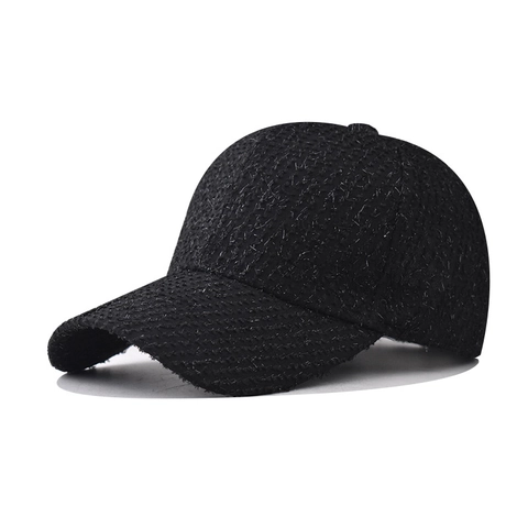 Simple Textured Baseball Cap With Shiny Satin Cotton Adjustable Strap Chic Casual Unisex Outdoor Sun Hat