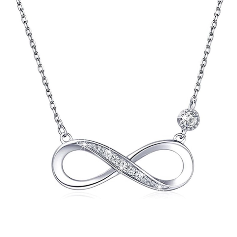 Infinity Symbol Necklace For Women Copper Zircon Inlaid Clavicle Chain Minimalist Jewelry Valentine's Day Gift Elegant