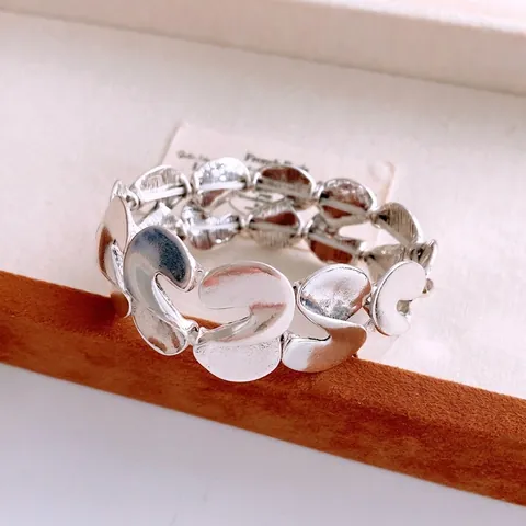 Hammered Metal Elastic Bracelet Irregular Twisted Chunky Bangle Jewelry For Women Luxury Fashion